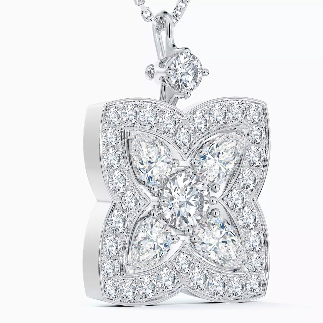 Celestial Clover Diamond Pendant Necklace