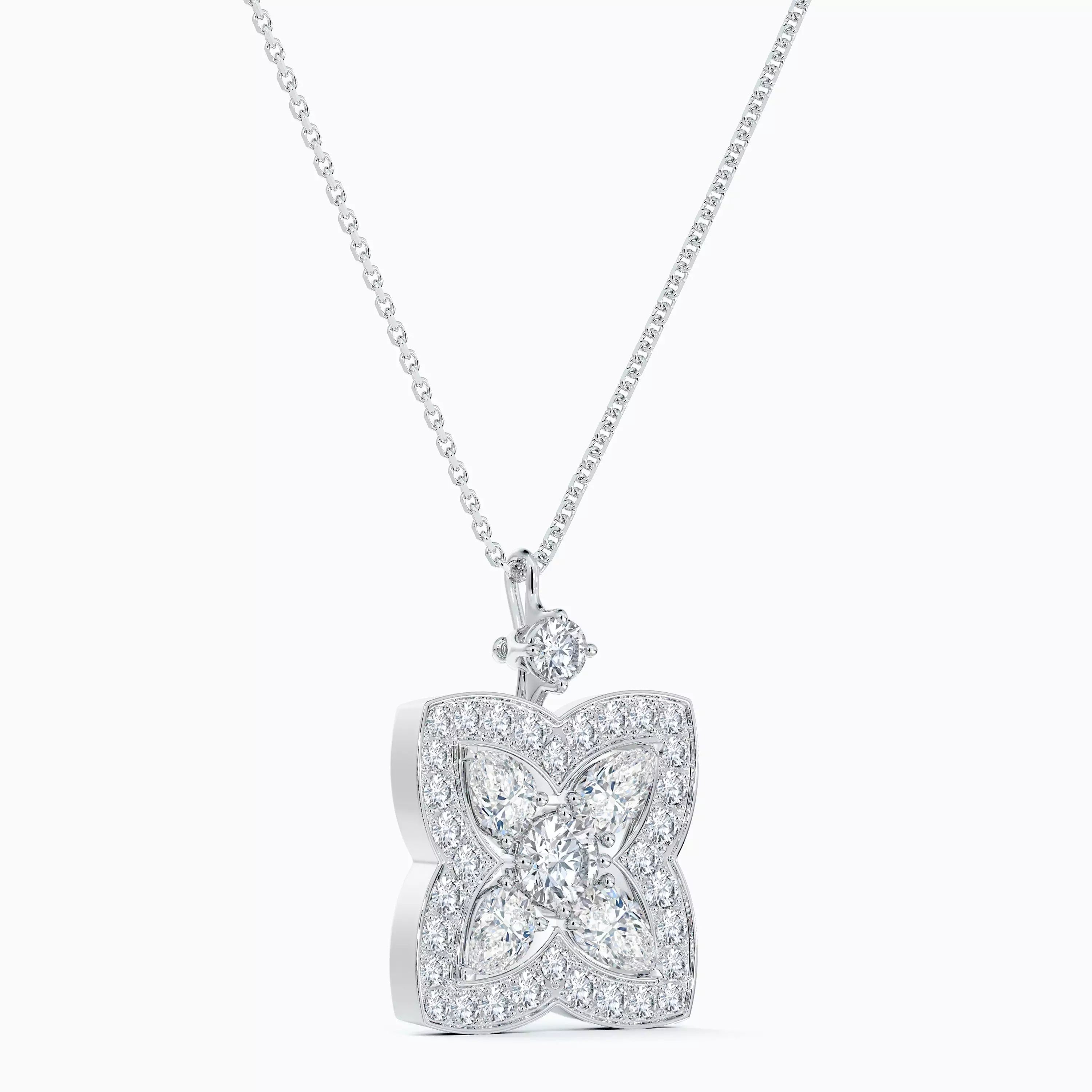 Celestial Clover Diamond Pendant Necklace
