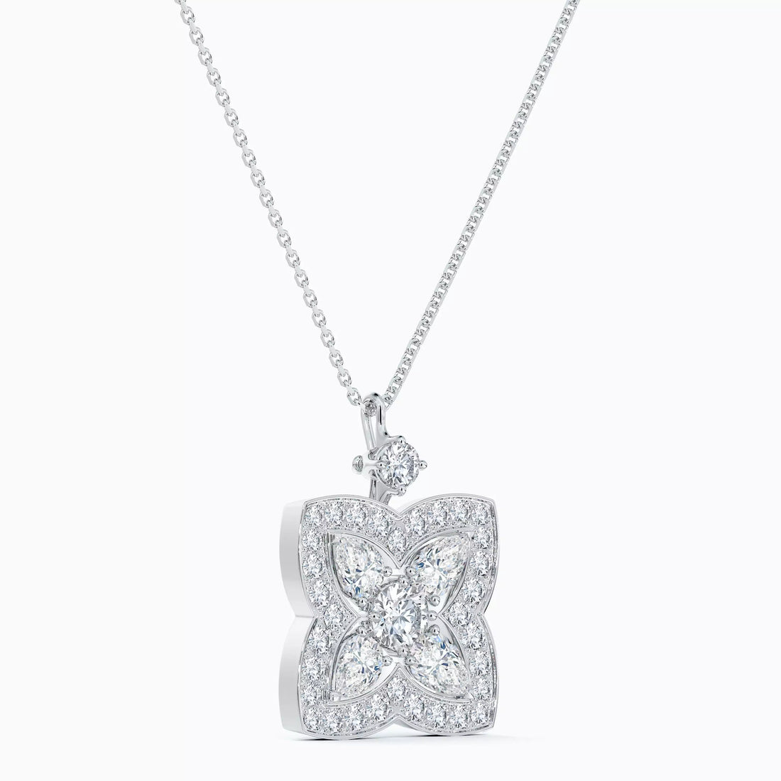 Celestial Clover Diamond Pendant Necklace