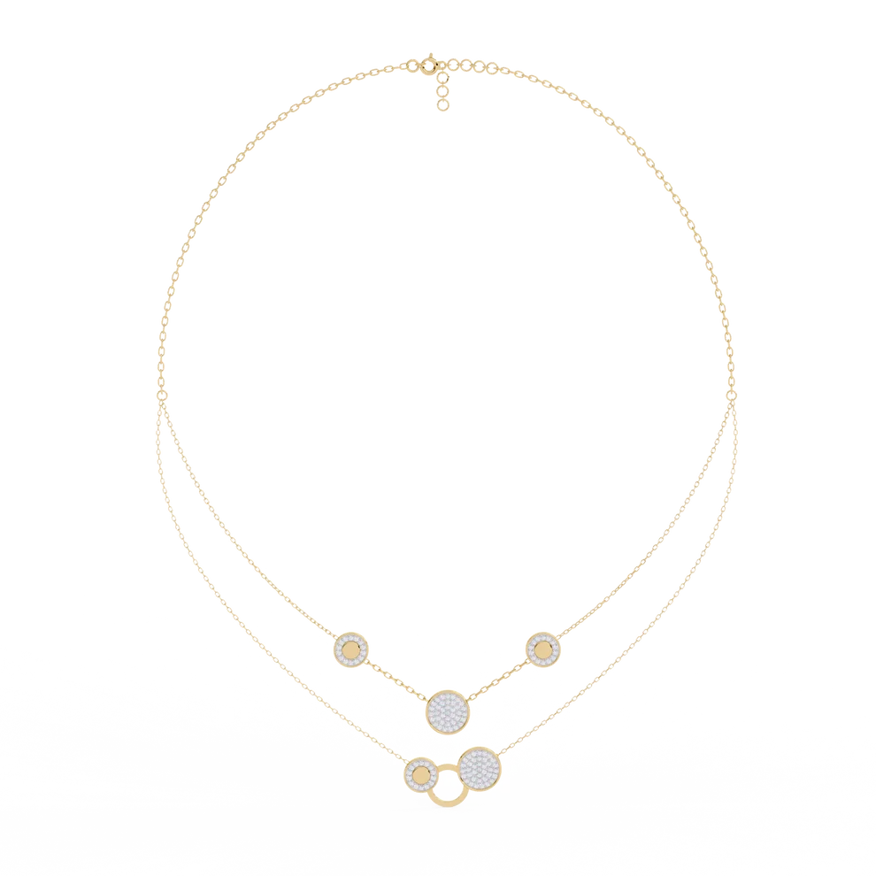 Celestia Double-Layer Crystal Circle Necklace