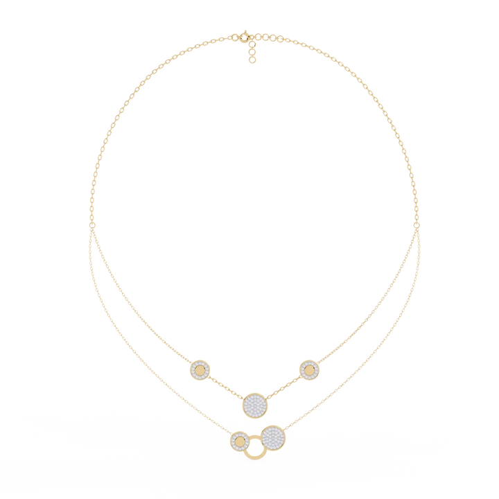 Celestia Double-Layer Crystal Circle Necklace