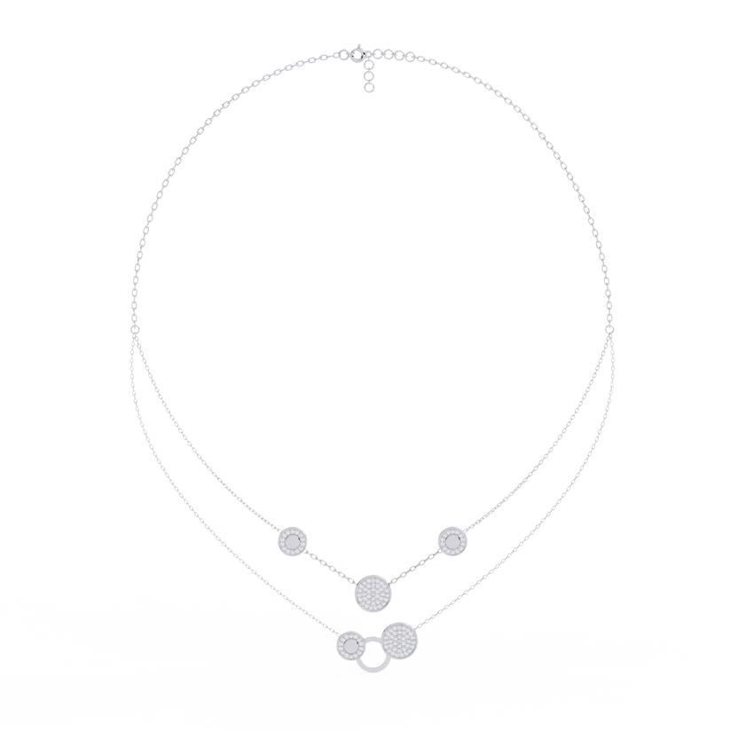 Celestia Double-Layer Crystal Circle Necklace