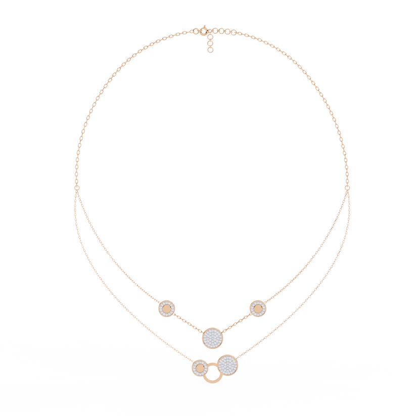 Celestia Double-Layer Crystal Circle Necklace