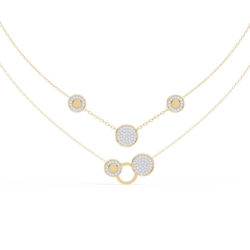 Celestia Double-Layer Crystal Circle Necklace