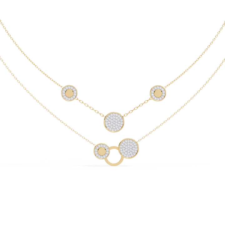 Celestia Double-Layer Crystal Circle Necklace