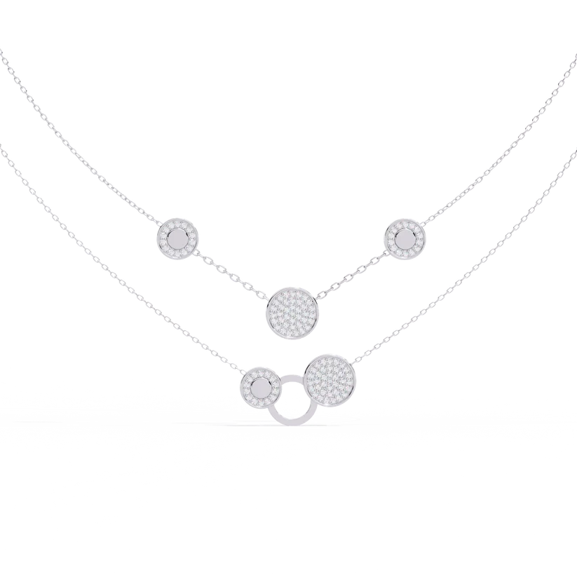 Celestia Double-Layer Crystal Circle Necklace