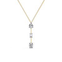 Pear, Baguette & Oval Diamond Drop Necklace