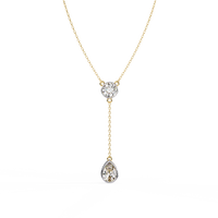 Celestial Round & Pear Diamond Drop Necklace