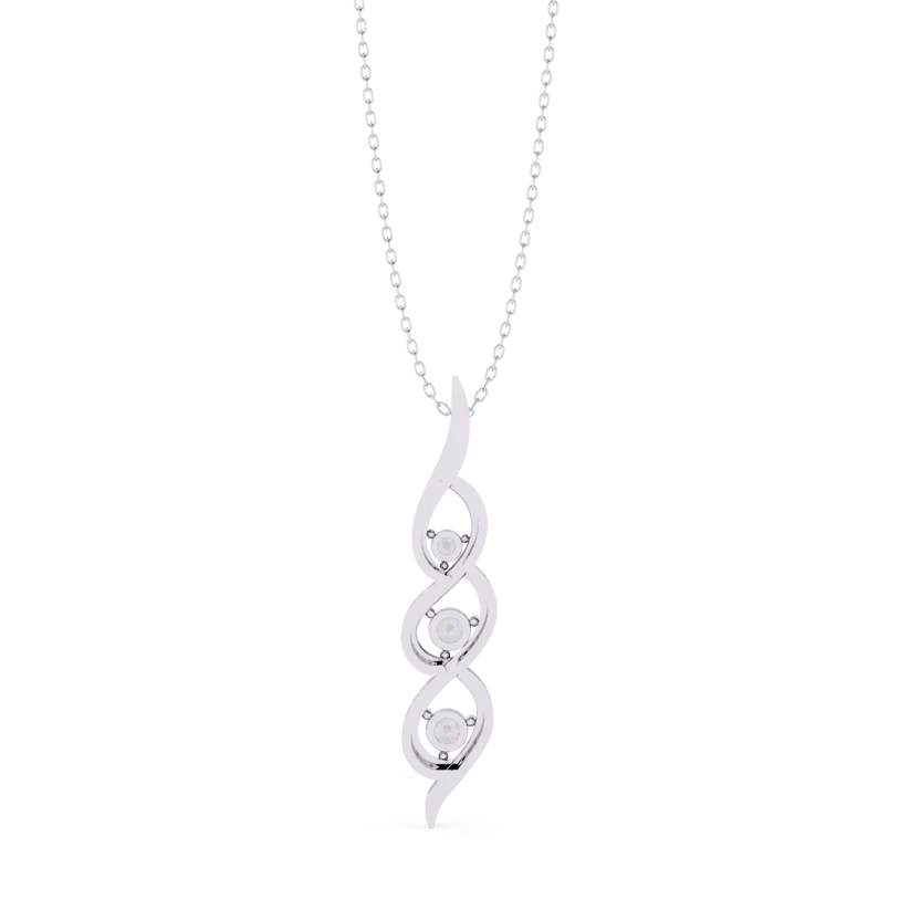 Elegant Triple Diamond Infinity Twist Pendant Necklace with Gold Chain
