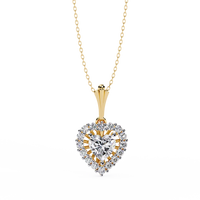 Celestial Heart Halo Diamond Pendant Necklace