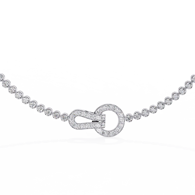 Diamond Buckle Tennis Necklace