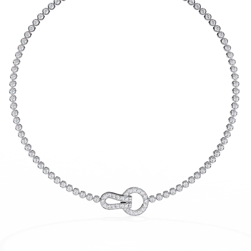 Diamond Buckle Tennis Necklace