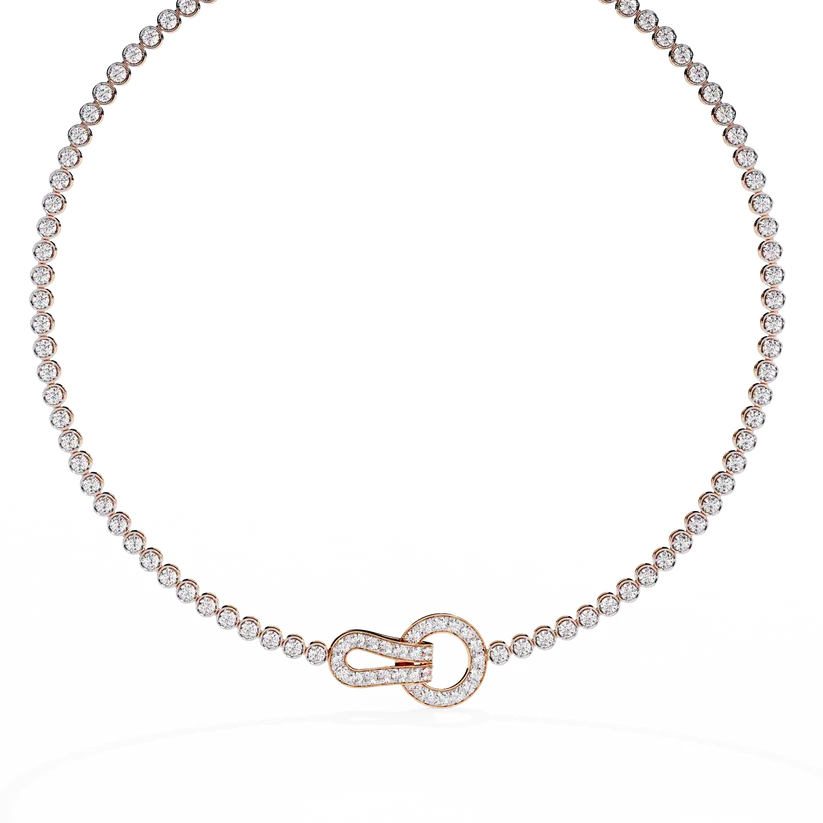 Diamond Buckle Tennis Necklace