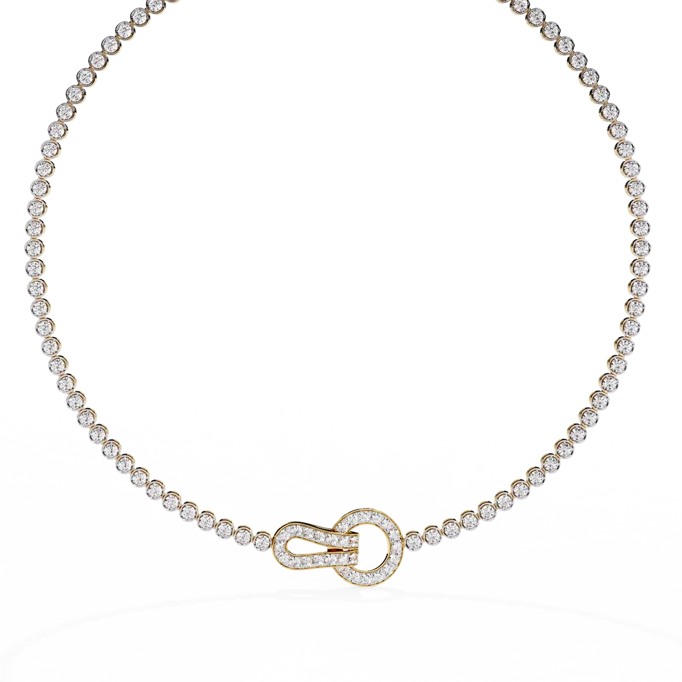 Diamond Buckle Tennis Necklace