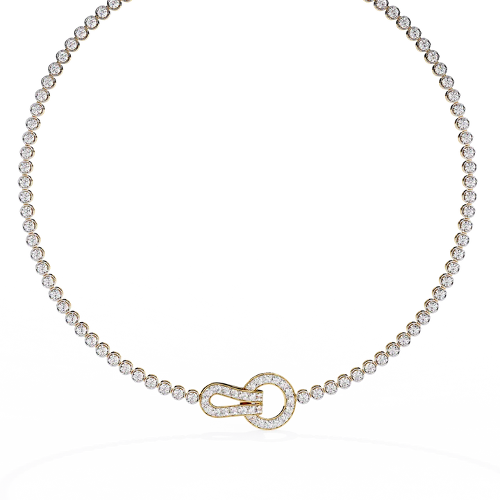Diamond Buckle Tennis Necklace
