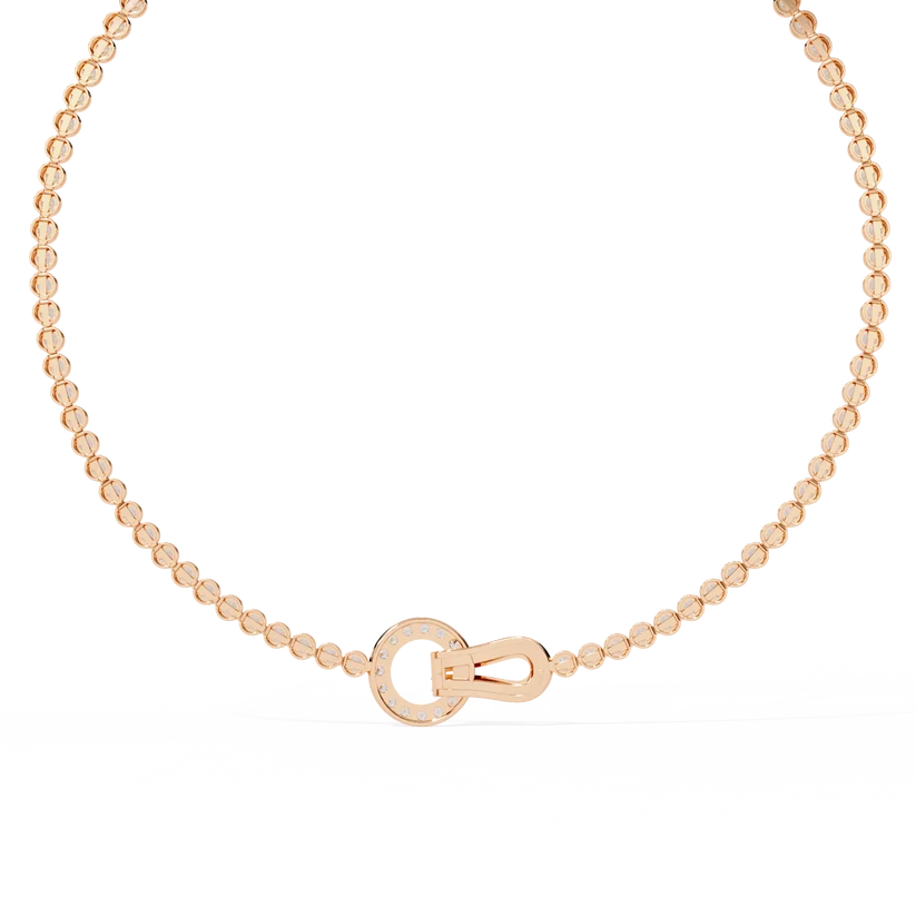Diamond Buckle Tennis Necklace