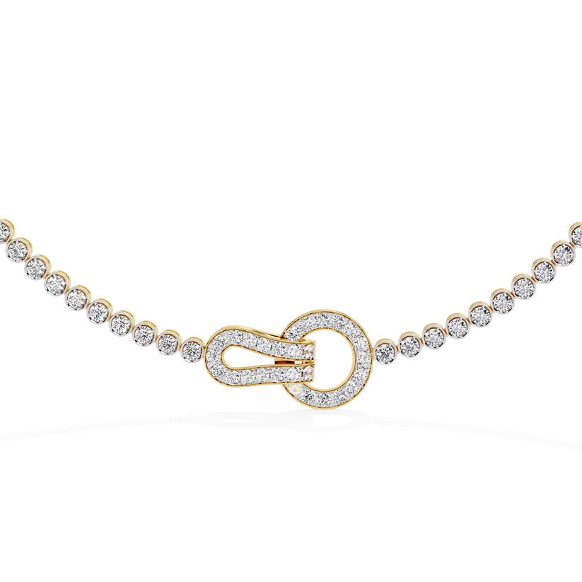 Diamond Buckle Tennis Necklace