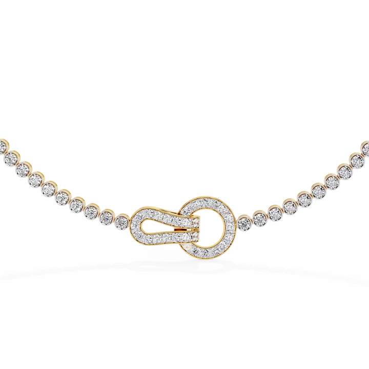 Diamond Buckle Tennis Necklace