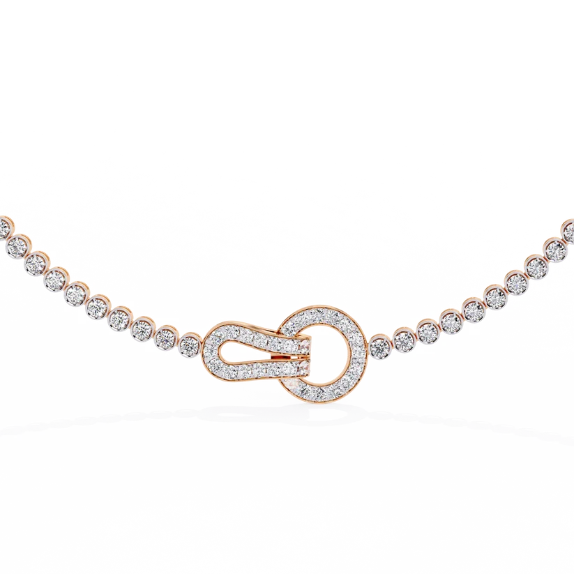 Diamond Buckle Tennis Necklace