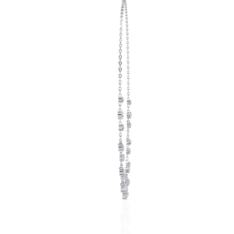 Dainty Diamond Station Chain Necklace in Gold
