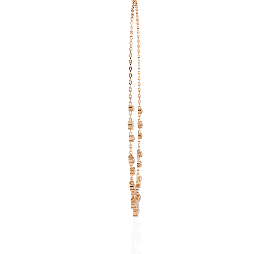 Dainty Diamond Station Chain Necklace in Gold