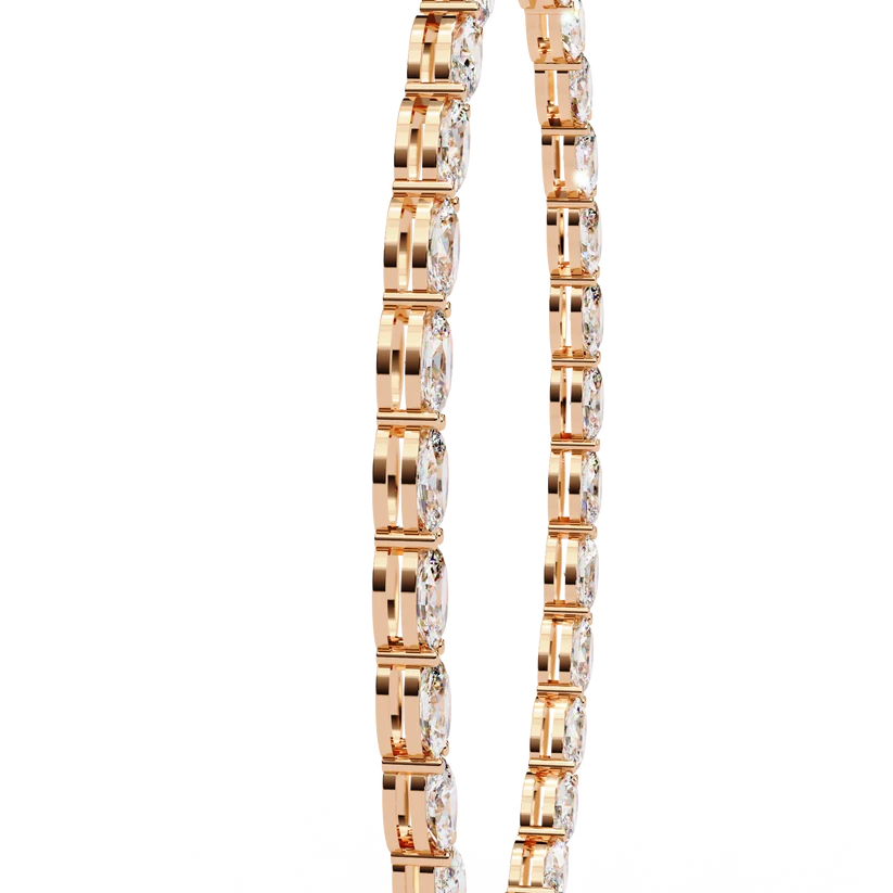 Eternal Oval Diamond Riviera Necklace