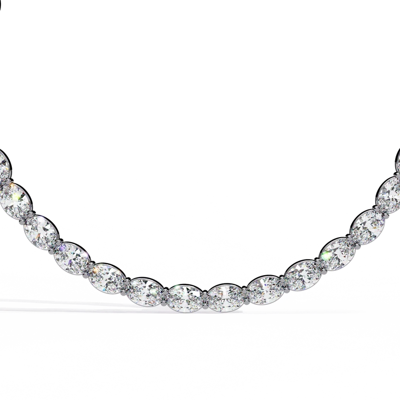 Eternal Oval Diamond Riviera Necklace