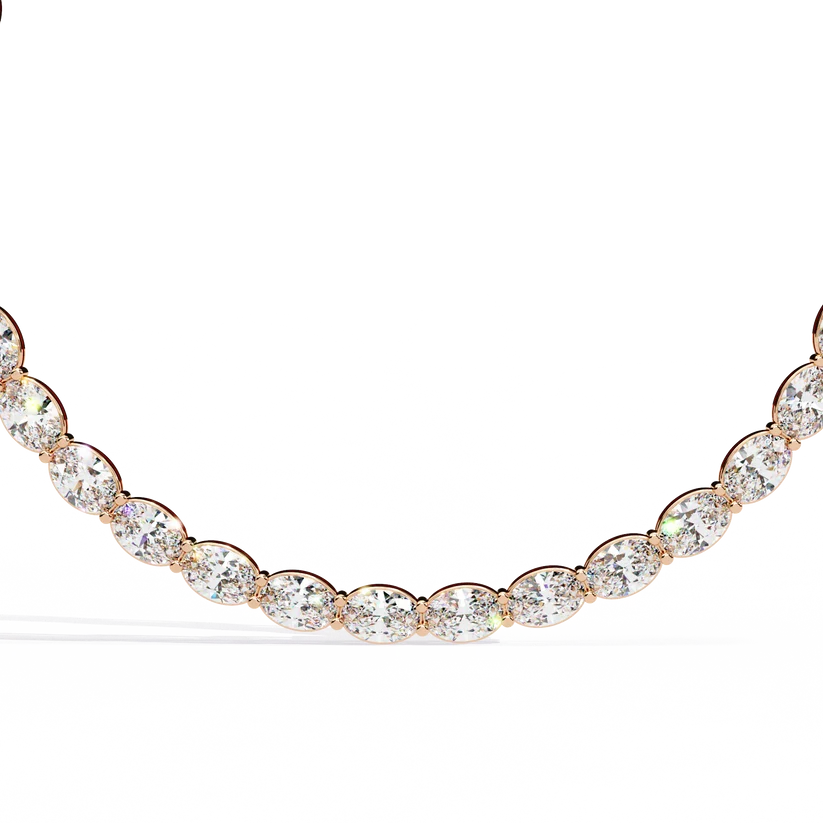 Eternal Oval Diamond Riviera Necklace