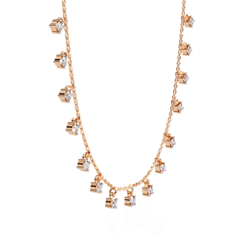 Celestial Diamond Drop-Link Necklace