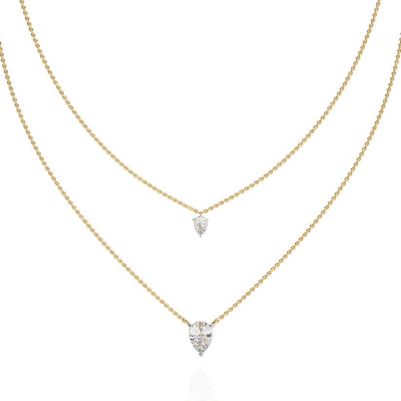 Eternal Two-Tone Pear Diamond Layered Necklace
