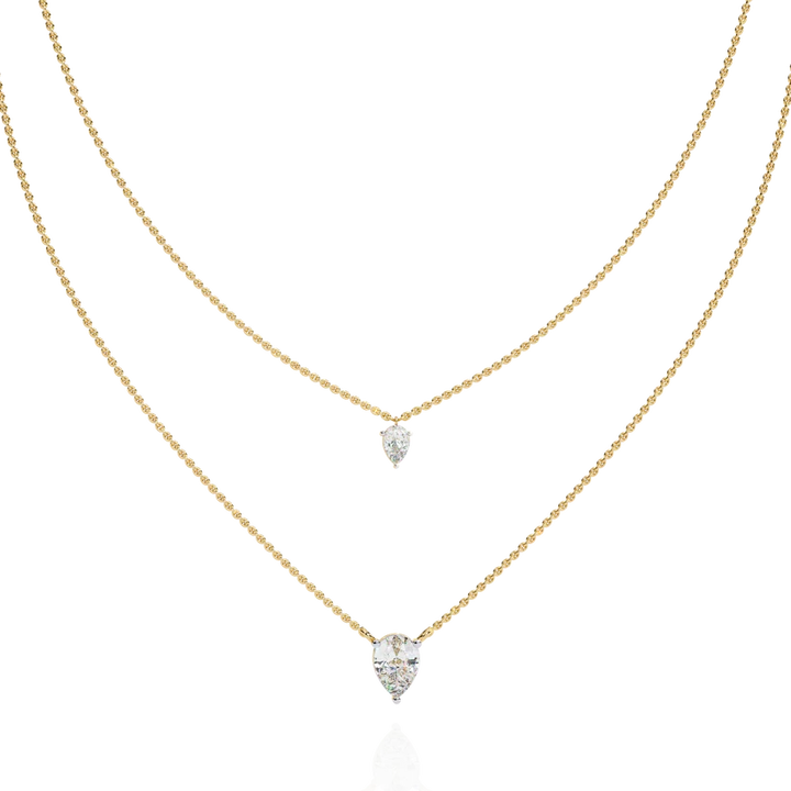 Eternal Two-Tone Pear Diamond Layered Necklace