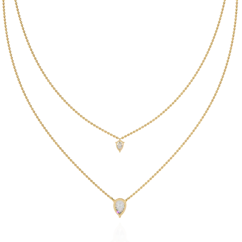 Eternal Two-Tone Pear Diamond Layered Necklace