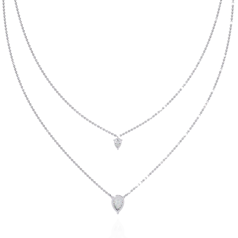 Eternal Two-Tone Pear Diamond Layered Necklace