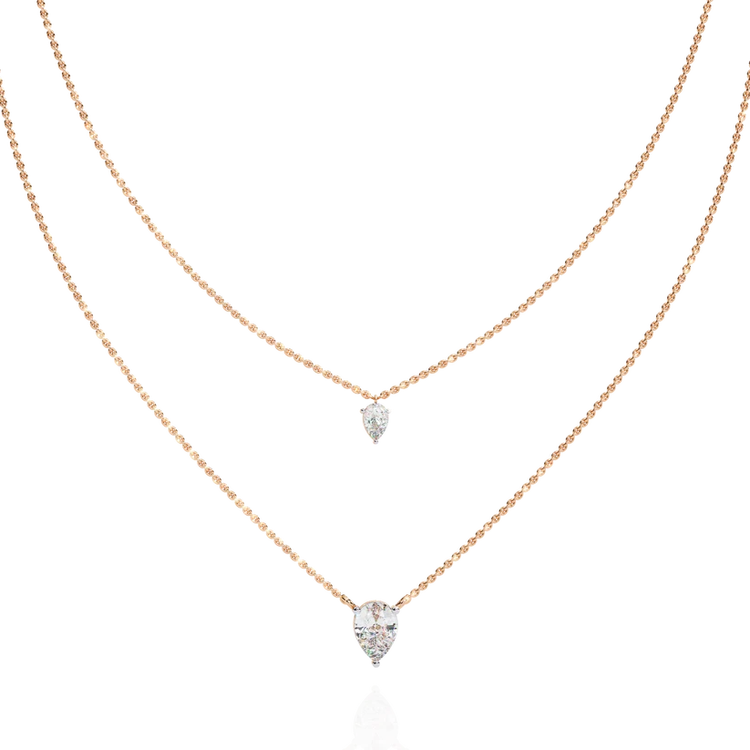 Eternal Two-Tone Pear Diamond Layered Necklace