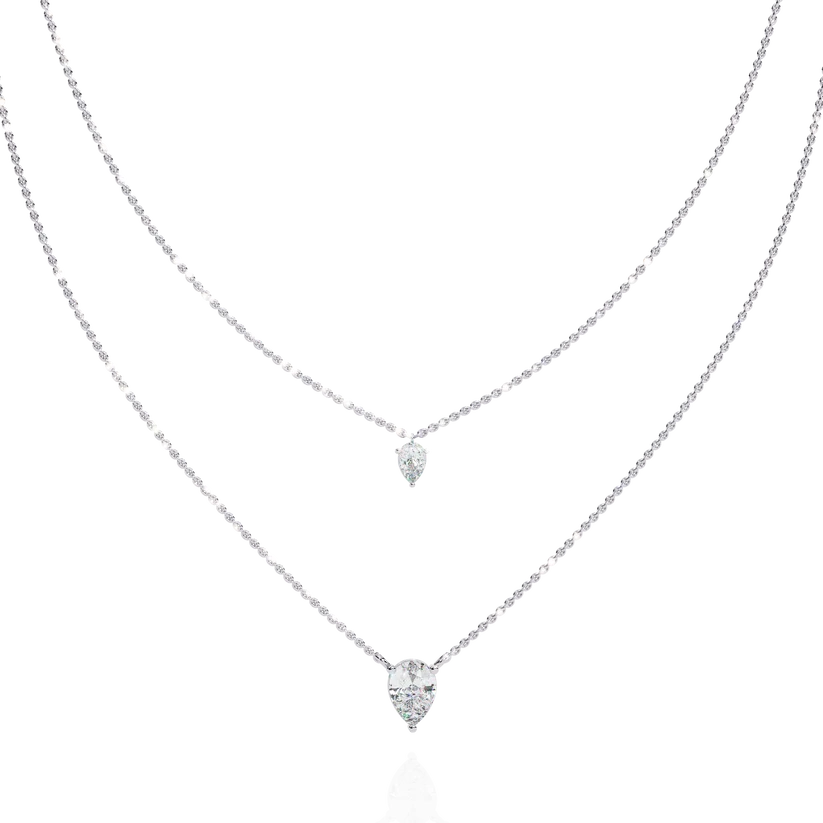 Eternal Two-Tone Pear Diamond Layered Necklace
