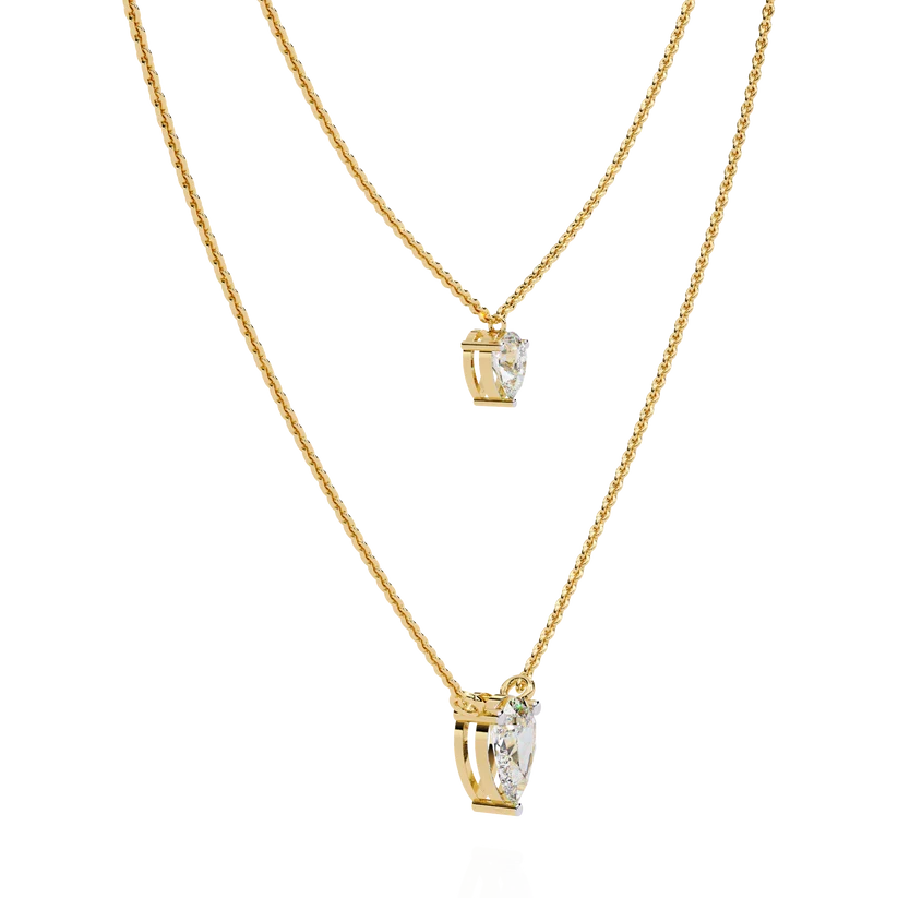 Eternal Two-Tone Pear Diamond Layered Necklace