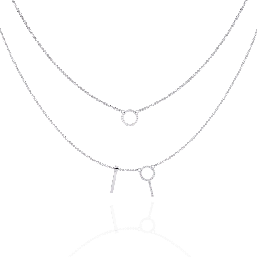 Celestial Double Circle Diamond Layered Necklace