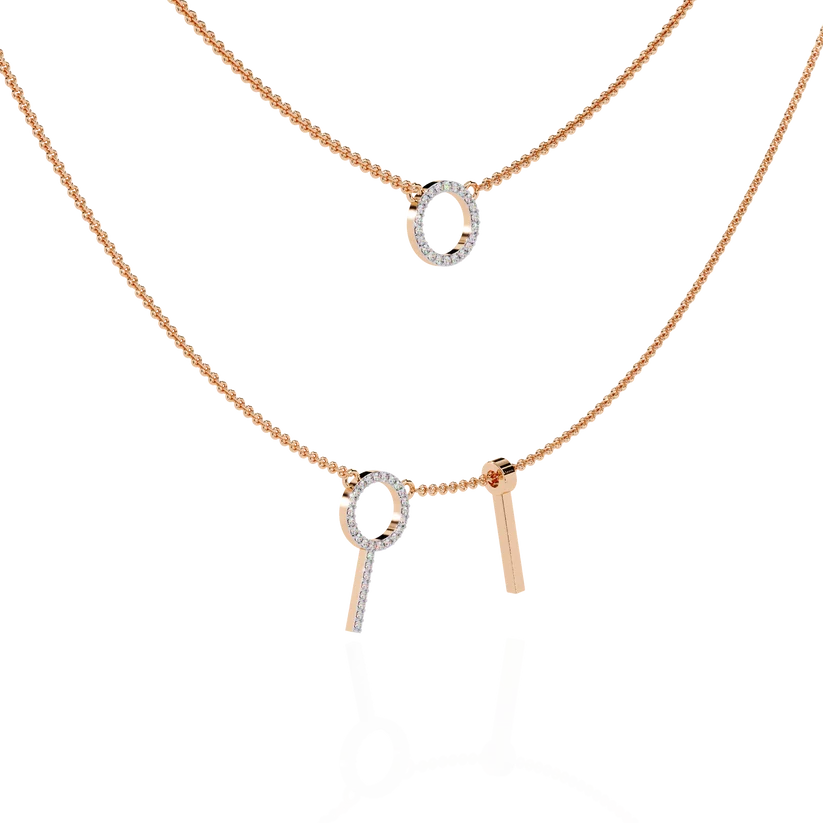 Celestial Double Circle Diamond Layered Necklace