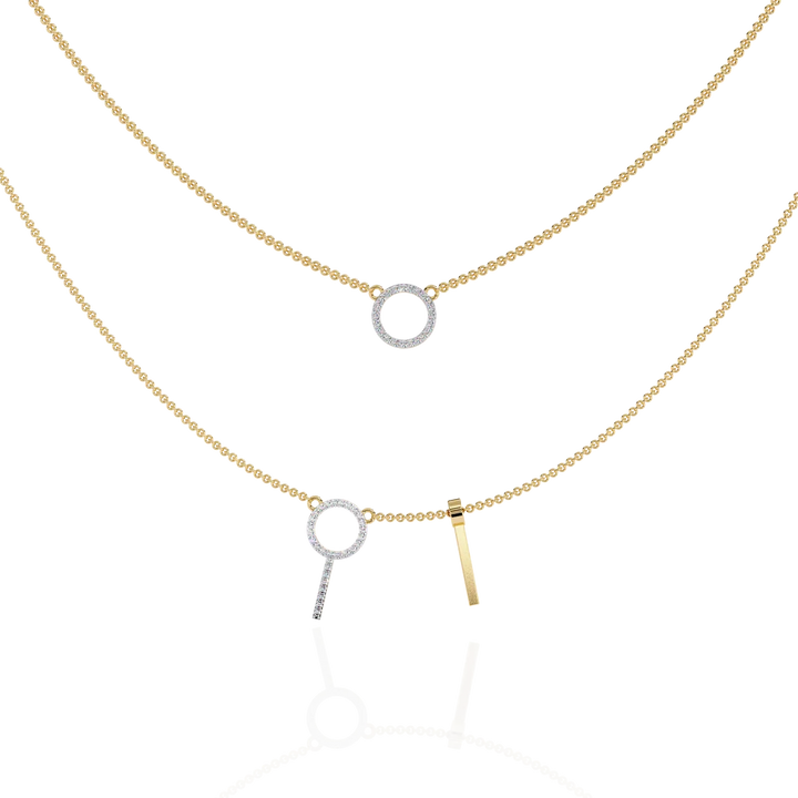 Celestial Double Circle Diamond Layered Necklace