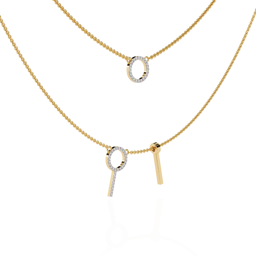 Celestial Double Circle Diamond Layered Necklace