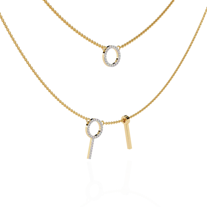 Celestial Double Circle Diamond Layered Necklace
