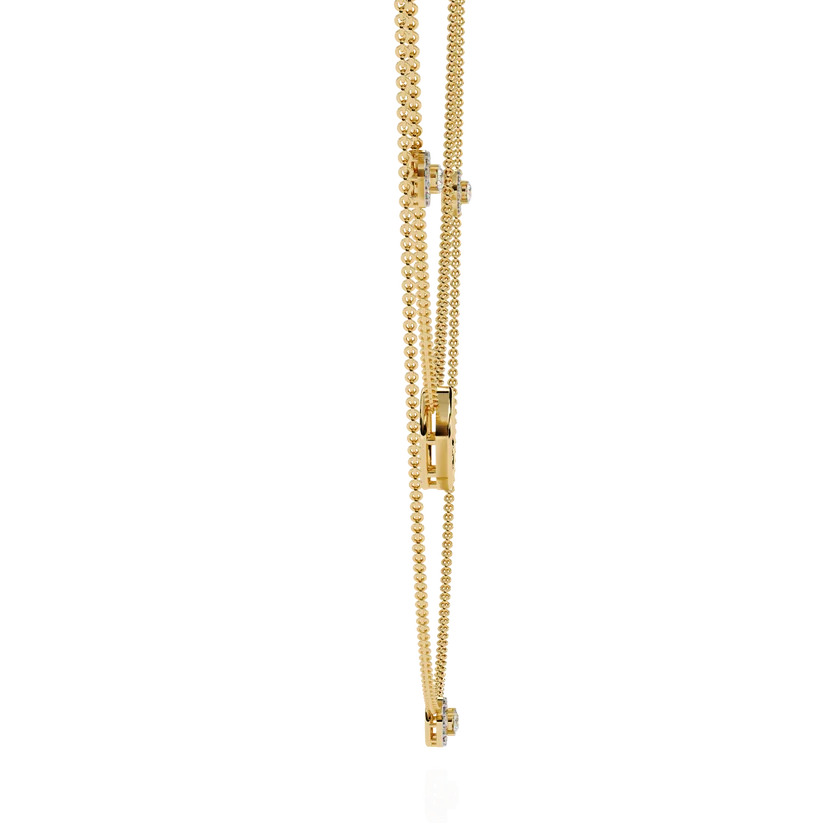 Celestial Double-Layer Diamond Circle Necklace