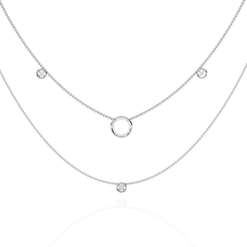 Celestial Double-Layer Diamond Circle Necklace