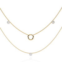 Celestial Double-Layer Diamond Circle Necklace