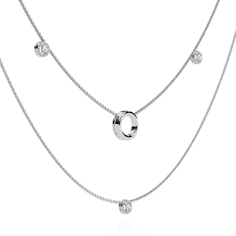 Celestial Double-Layer Diamond Circle Necklace