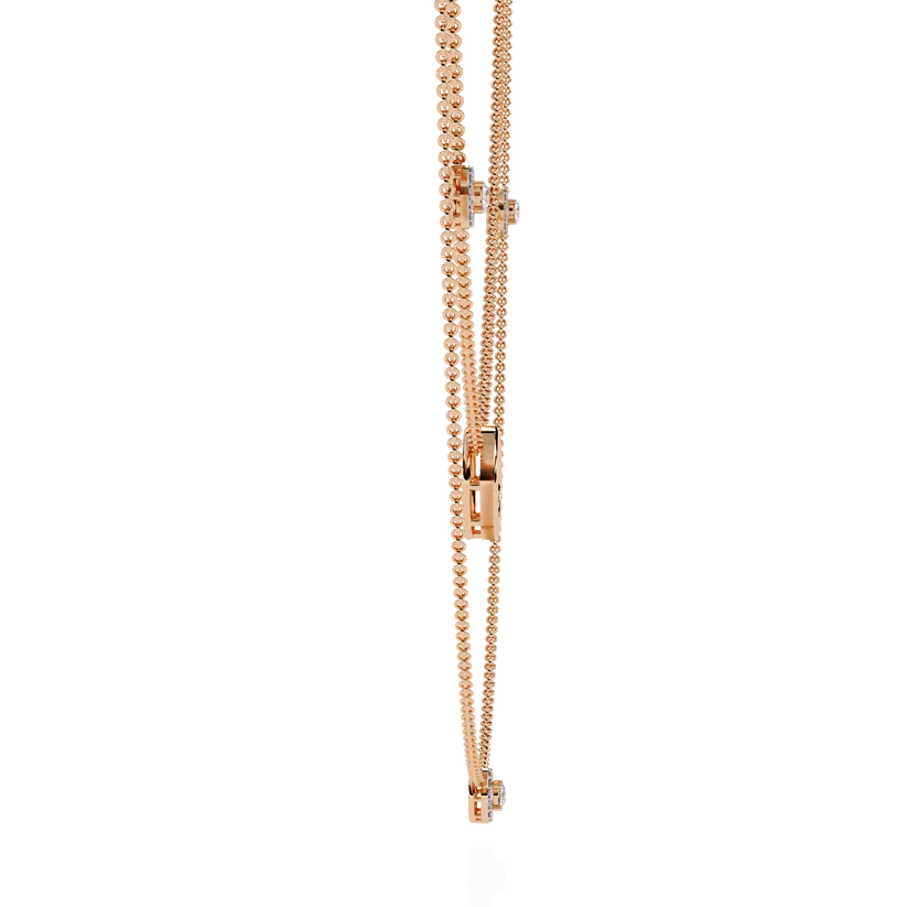 Celestial Double-Layer Diamond Circle Necklace