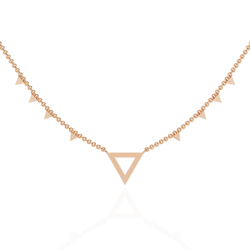 Celestial V-Point Diamond Triangle Necklace