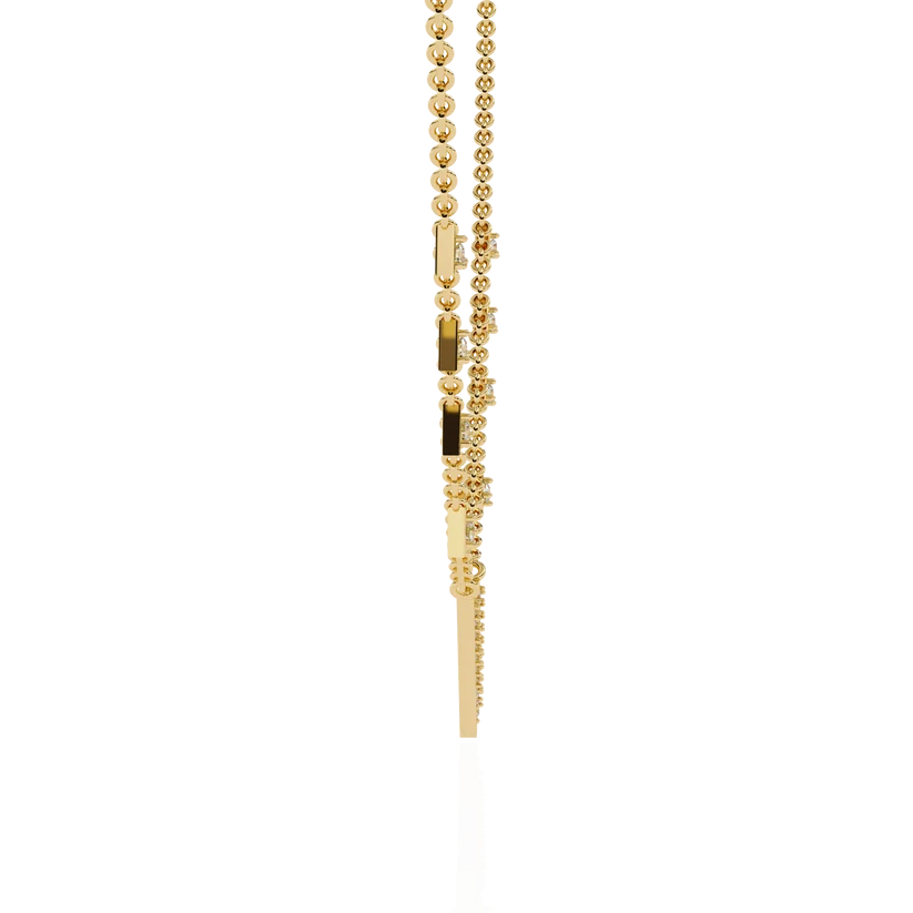 Celestial V-Point Diamond Triangle Necklace