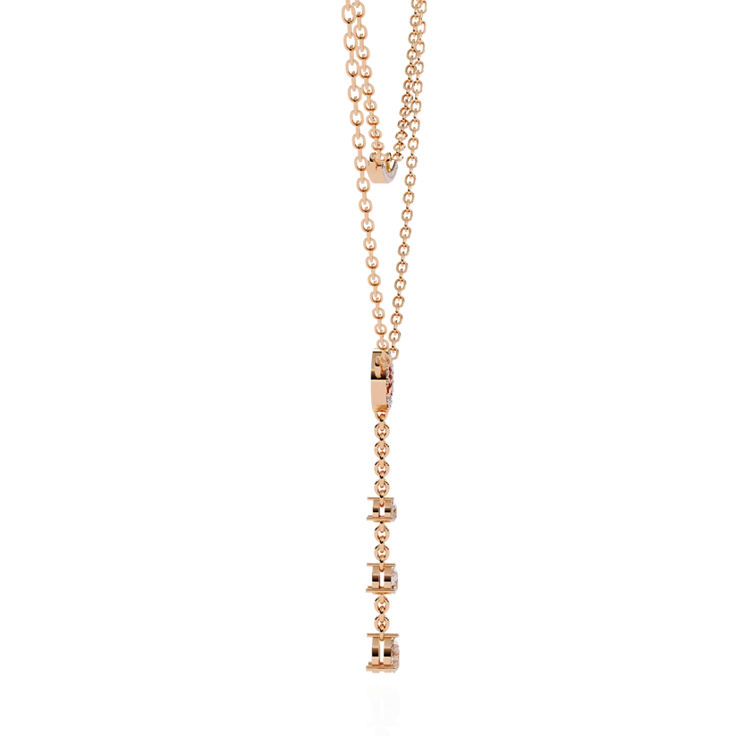 Celestial Double-Layer Diamond Lariat Necklace
