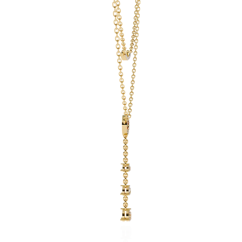 Celestial Double-Layer Diamond Lariat Necklace